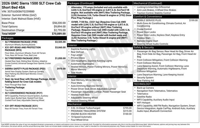 Used 2026 GMC Sierra 1500 SLT w/ SLT Premium Package AWD/4WD image 13