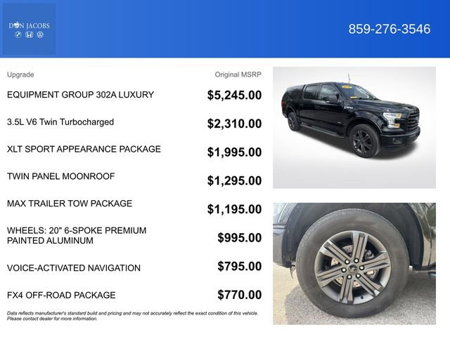 Used 2016 Ford F150 XLT w/ Equipment Group 302A Luxury image 5