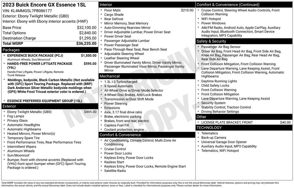 Used 2023 Buick Encore GX Essence w/ Experience Buick Package image 41