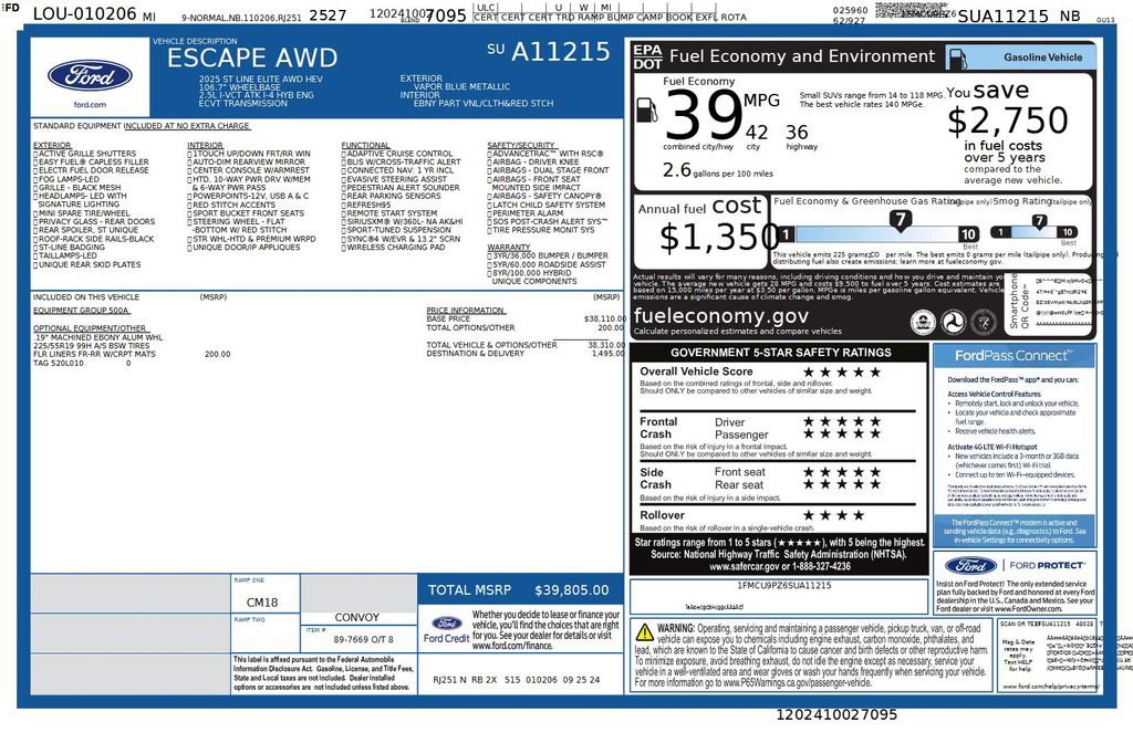 Used 2025 Ford Escape ST-Line Elite image 44