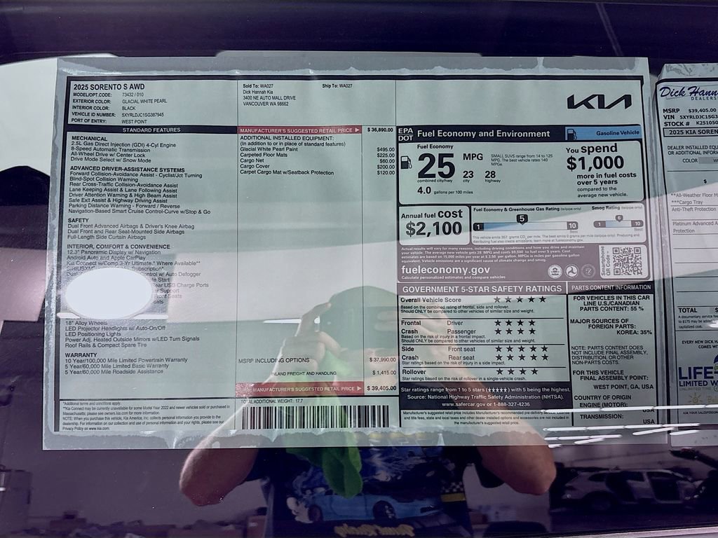 New 2025 Kia Sorento S image 25