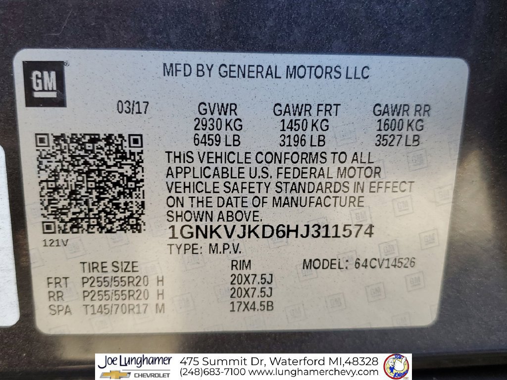 Used 2017 Chevrolet Traverse Premier w/ LPO, 'HIT The Road' Package AWD/4WD image 35