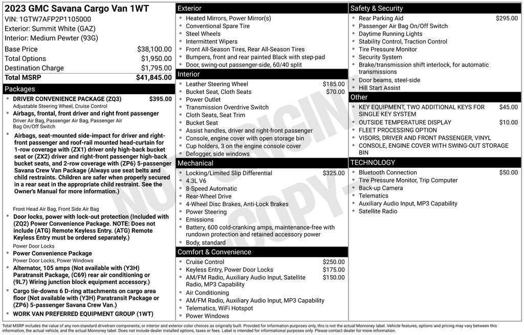 Used 2023 GMC Savana 2500 w/ Driver Convenience Package RWD image 13