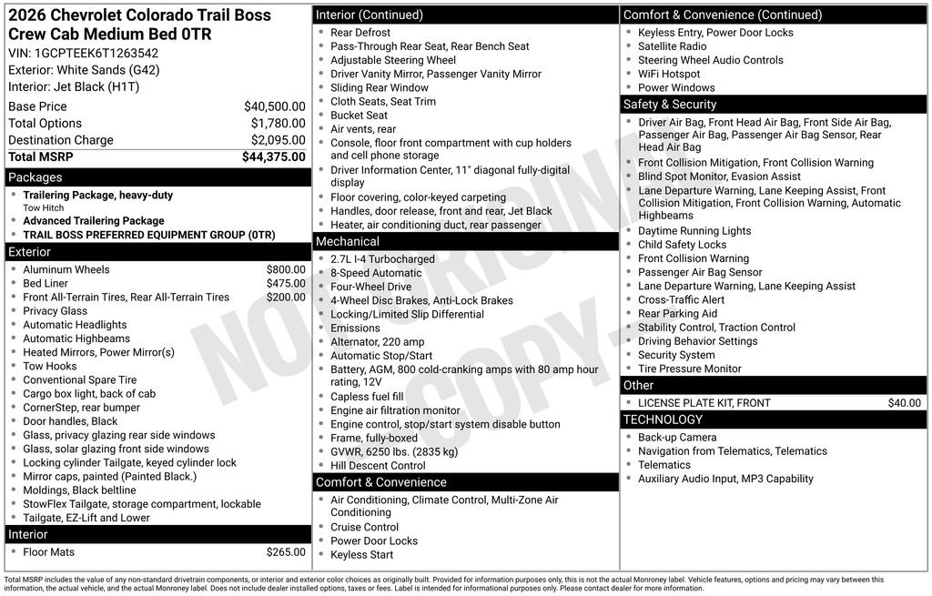 New 2026 Chevrolet Colorado Trail Boss AWD/4WD image 43