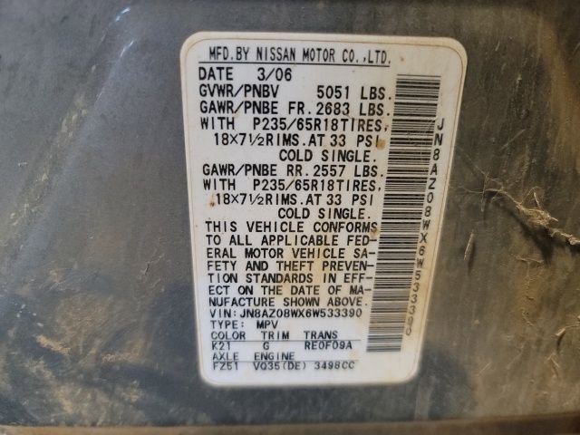 Used 2006 Nissan Murano SL w/ (G04) SL Touring Pkg image 16