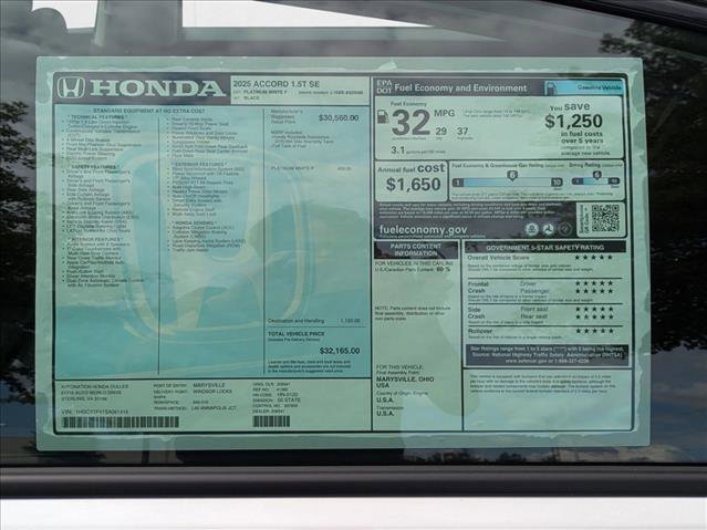 New 2025 Honda Accord SE image 17