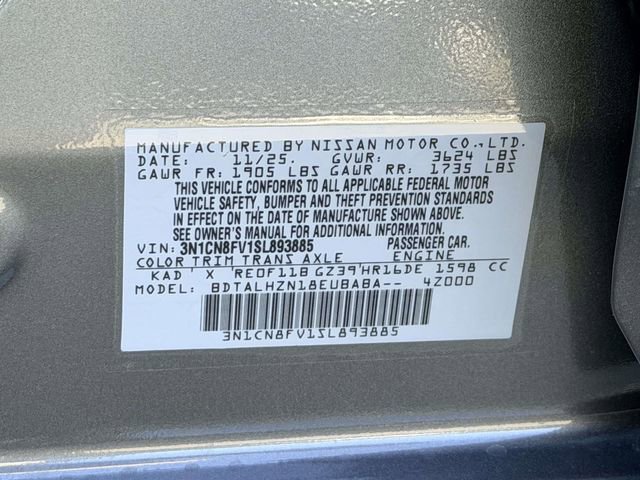 New 2025 Nissan Versa SR w/ Trunk Package image 24