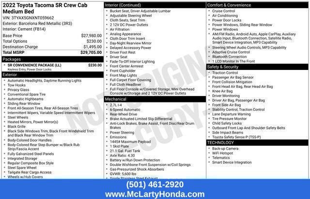 Used 2022 Toyota Tacoma SR w/ SR Convenience Package RWD image 22