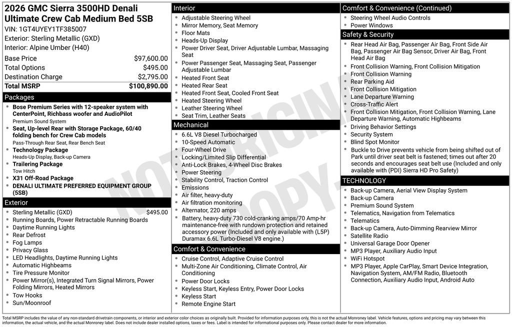 New 2026 GMC Sierra 3500 Denali Ultimate AWD/4WD image 25