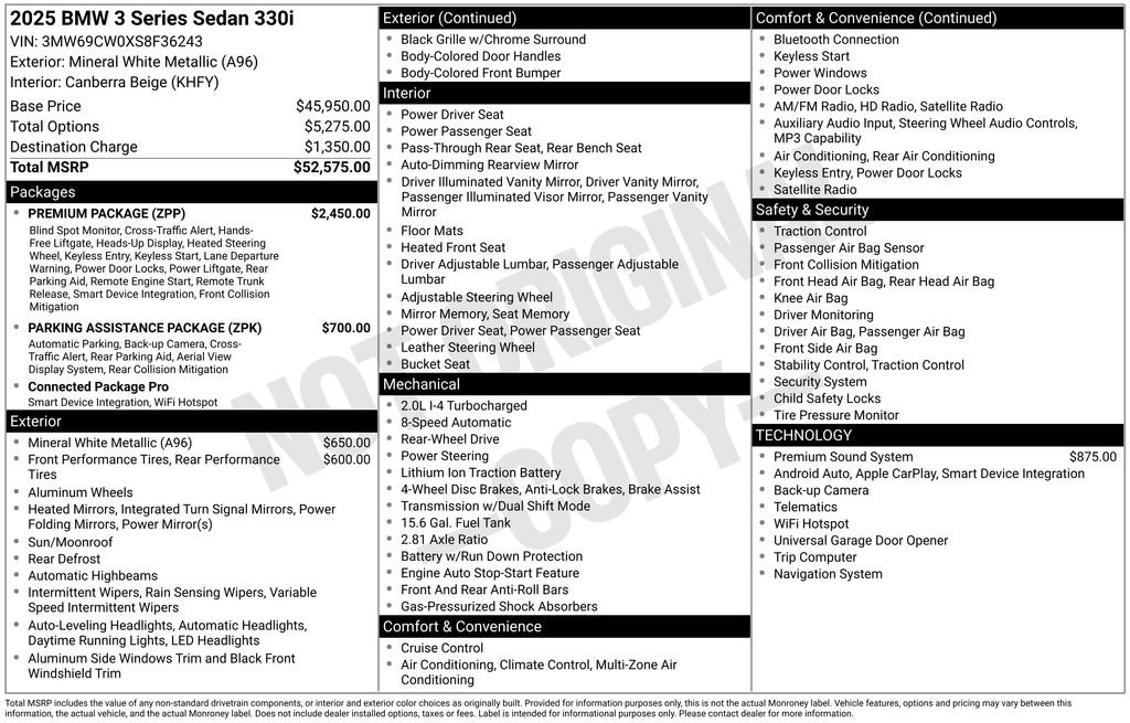 New 2025 BMW 330i Sedan w/ Premium Package RWD image 28