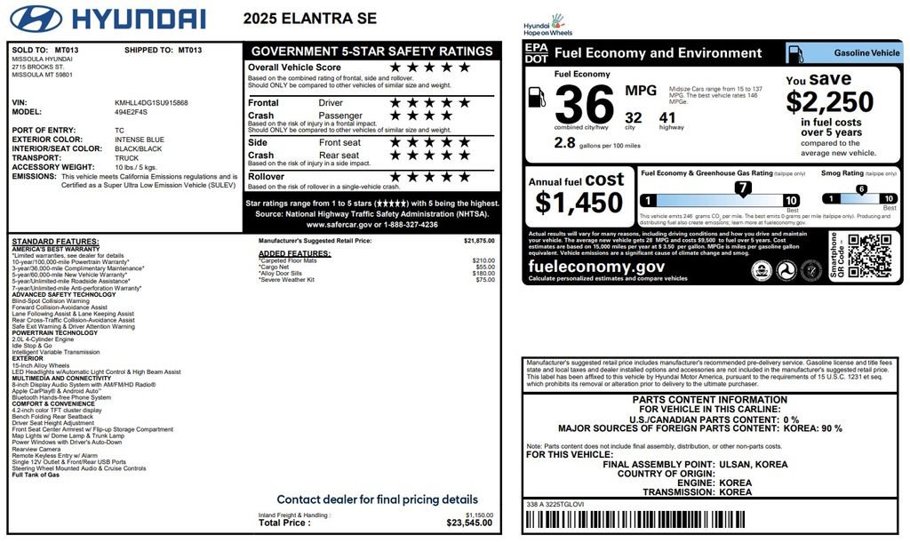 Used 2025 Hyundai Elantra SE image 23