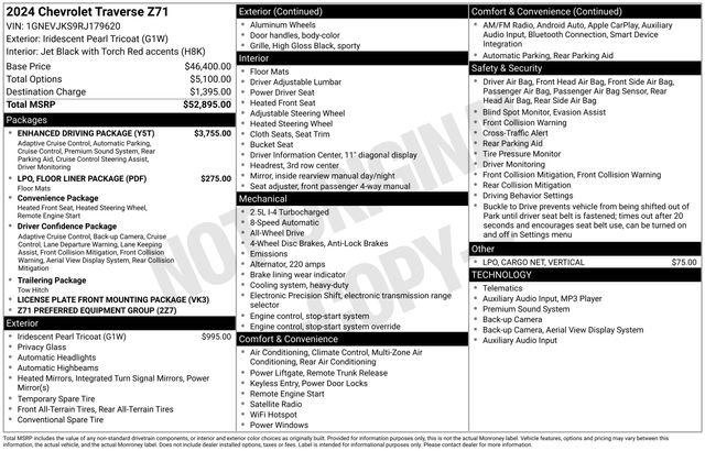 Used 2024 Chevrolet Traverse Z71 w/ Enhanced Driving Package AWD/4WD image 13