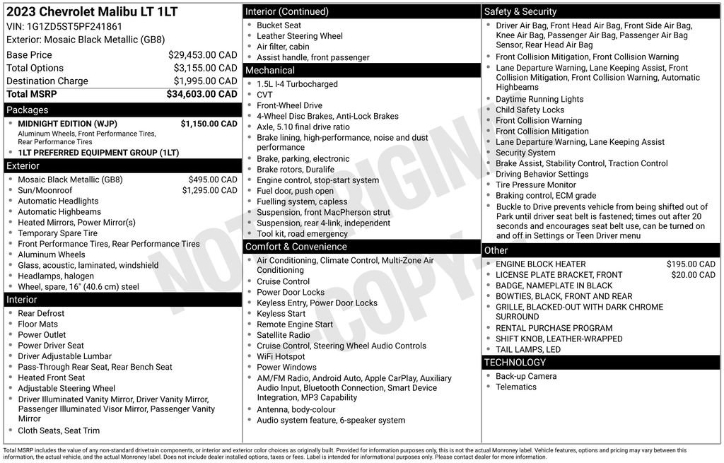 Used 2023 Chevrolet Malibu LT w/ Midnight Edition FWD image 23
