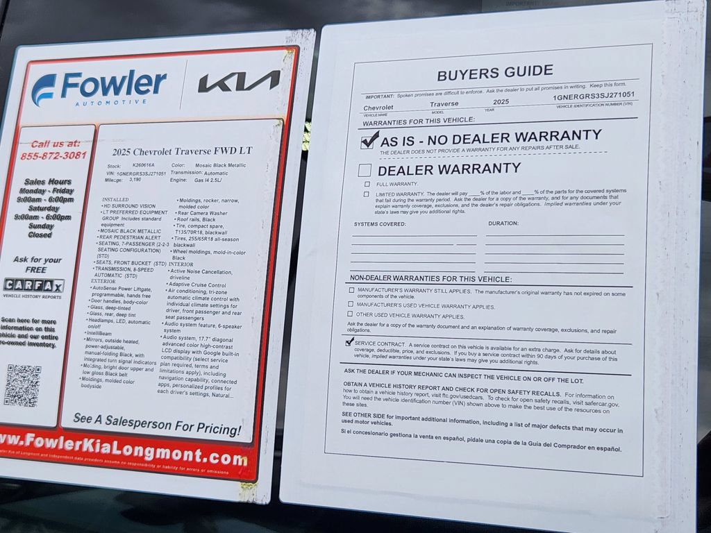 Used 2025 Chevrolet Traverse LT w/ Driver Confidence Package FWD image 30