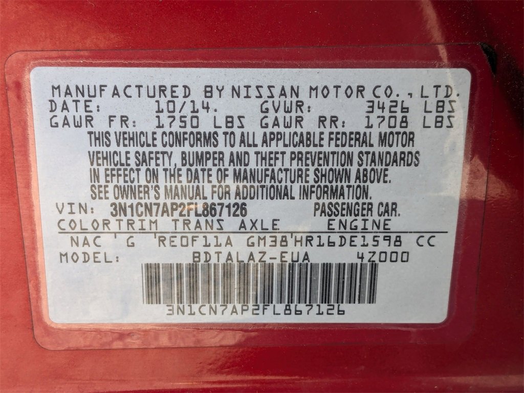 Used 2015 Nissan Versa S Plus image 21