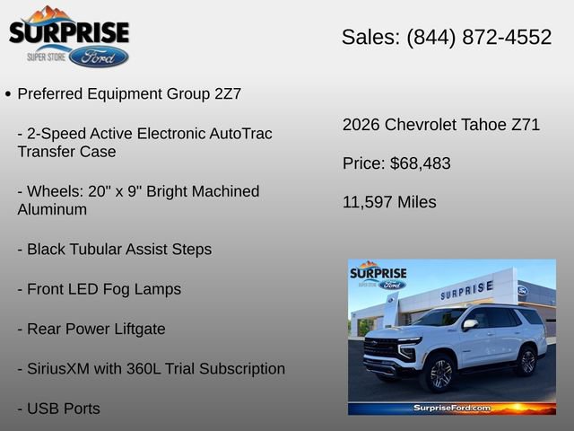 Used 2026 Chevrolet Tahoe Z71 w/ Z71 Off-Road Package AWD/4WD image 18