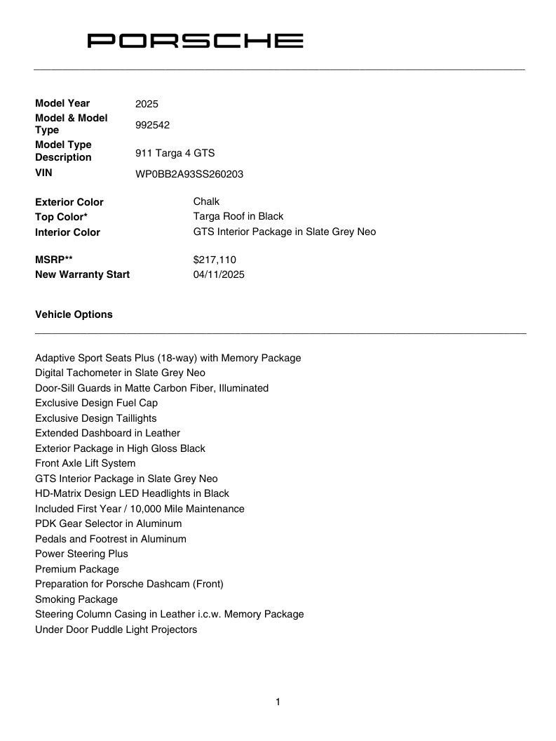 Used 2025 Porsche 911 Targa 4 GTS w/ Premium Package image 89