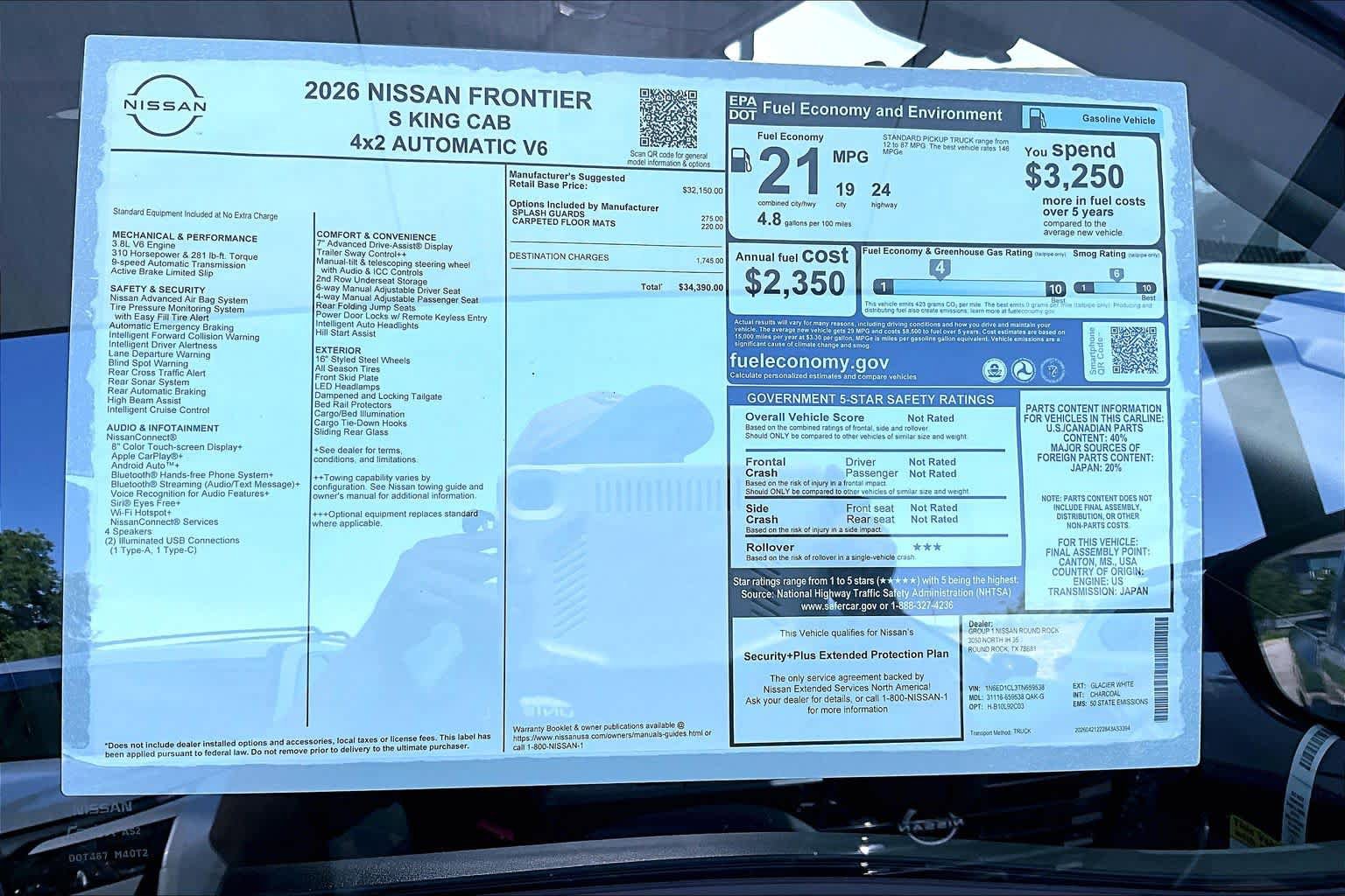 New 2026 Nissan Frontier S RWD image 19