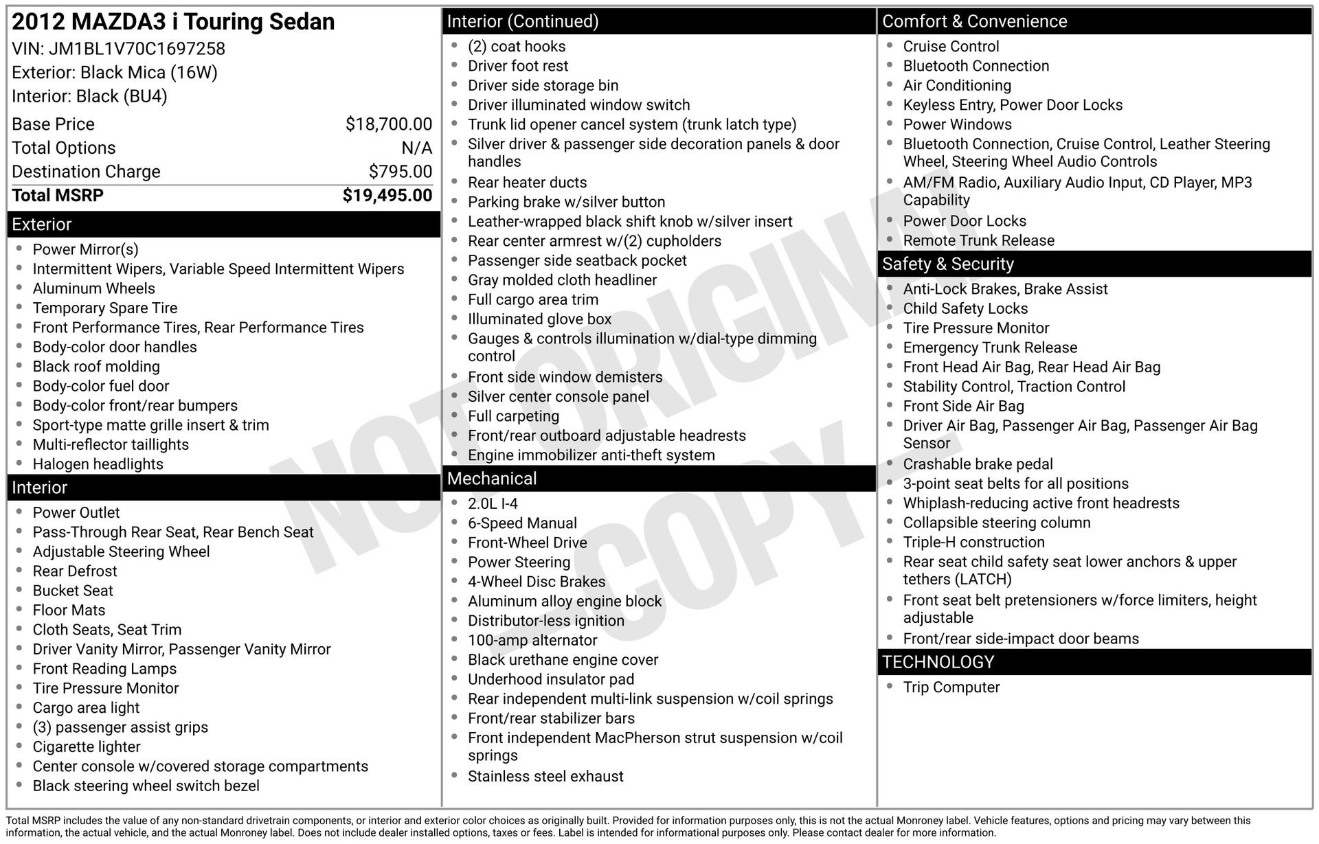 Used 2012 MAZDA MAZDA3 i Touring image 4