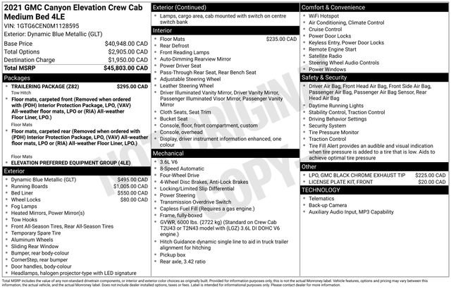 Used 2021 GMC Canyon Elevation w/ Trailering Package AWD/4WD image 48