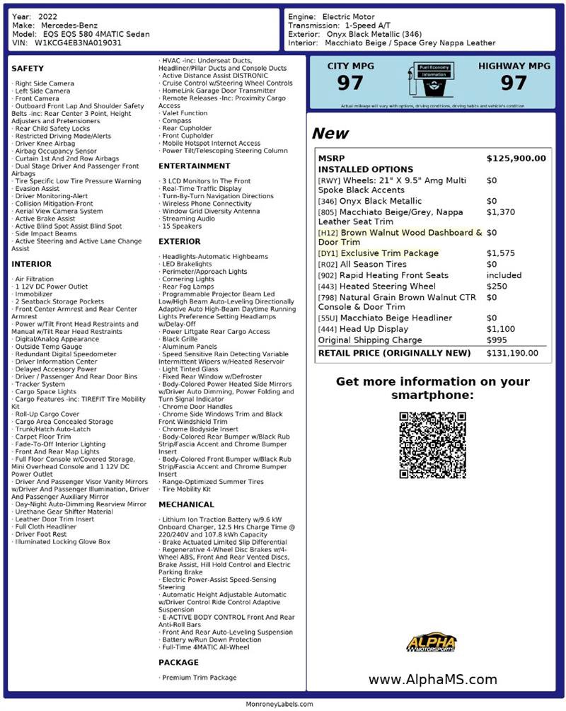 Used 2022 Mercedes-Benz EQS 580 4MATIC image 3