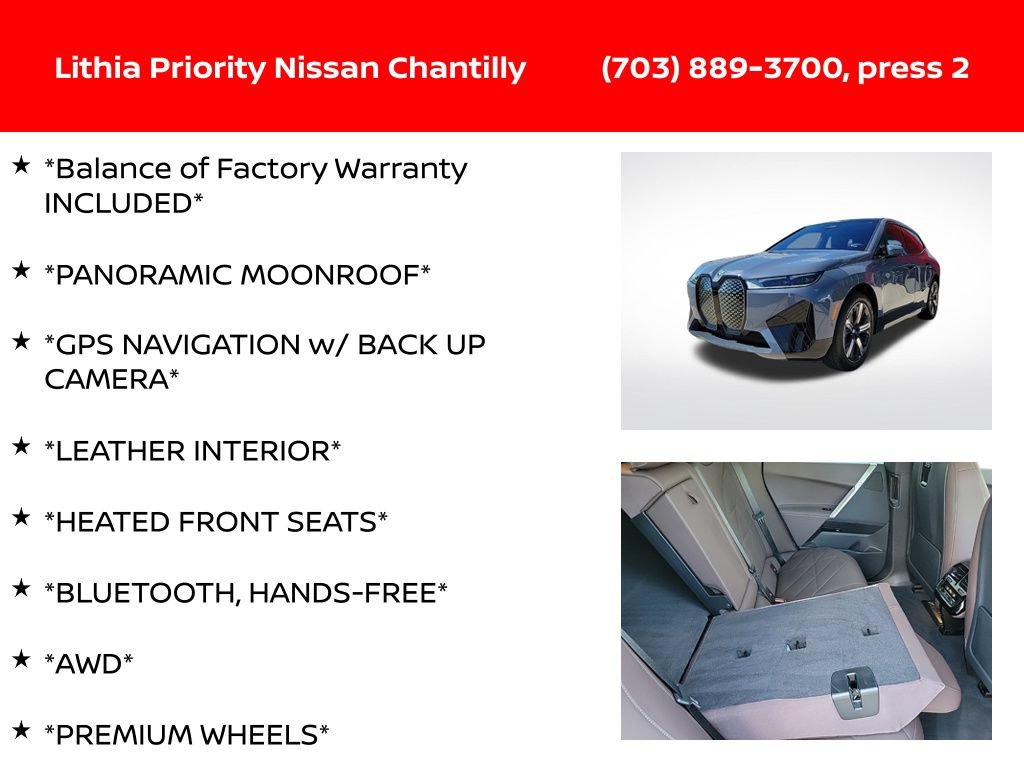 Used 2023 BMW iX xDrive50 w/ Sport Package AWD/4WD image 6