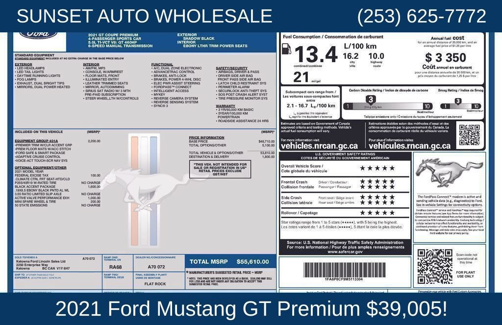 Used 2021 Ford Mustang GT Premium RWD image 40