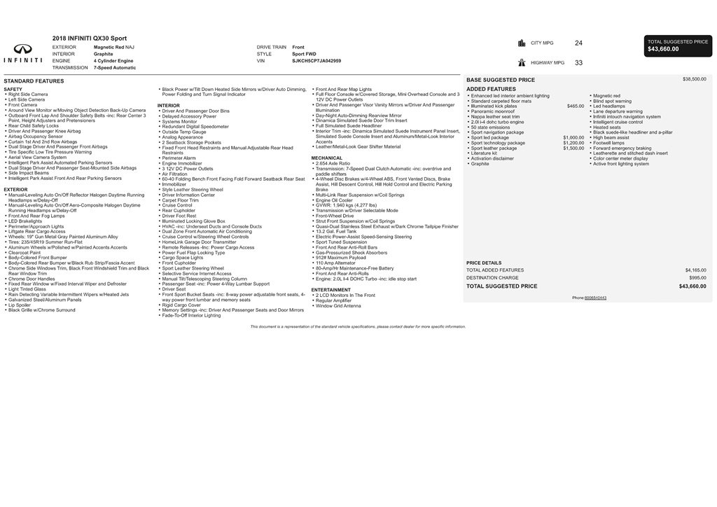 Used 2018 INFINITI QX30 Sport w/ Sport Leather Package image 9