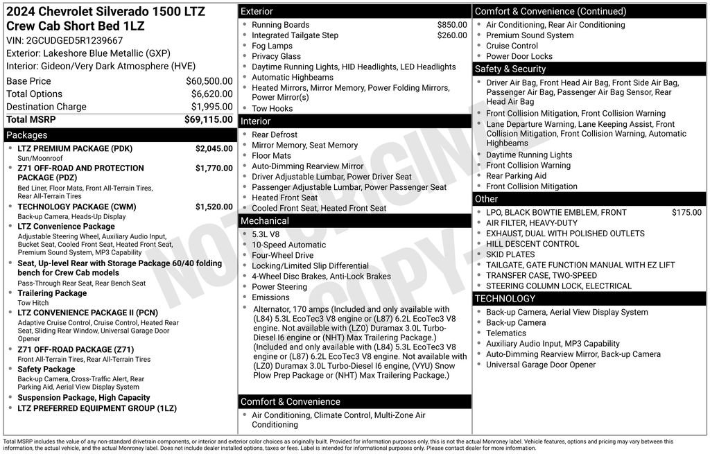 Used 2024 Chevrolet Silverado 1500 LTZ w/ LTZ Premium Package AWD/4WD image 2