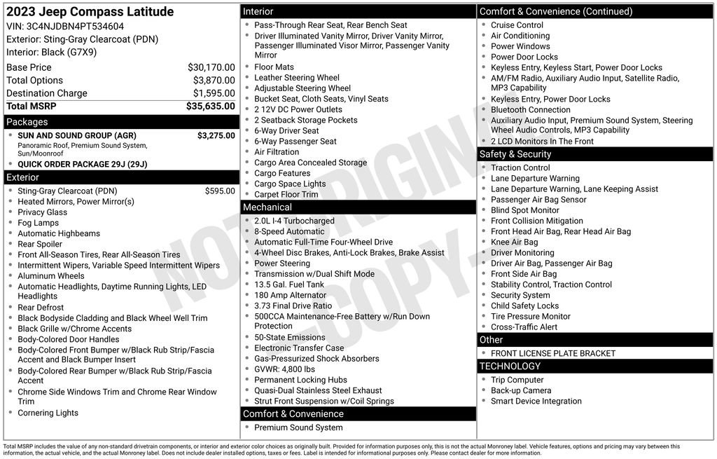 Used 2023 Jeep Compass Latitude w/ Sun and Sound Group AWD/4WD image 17