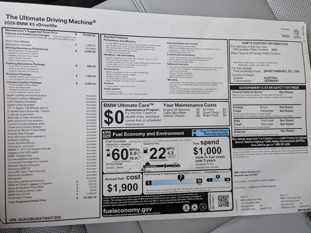 New 2026 BMW X5 xDrive50e AWD/4WD image 20