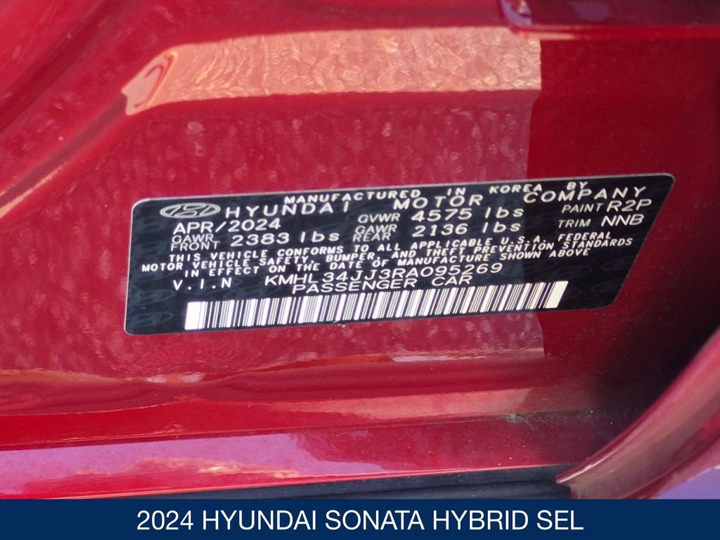 Certified 2024 Hyundai Sonata SEL FWD image 34