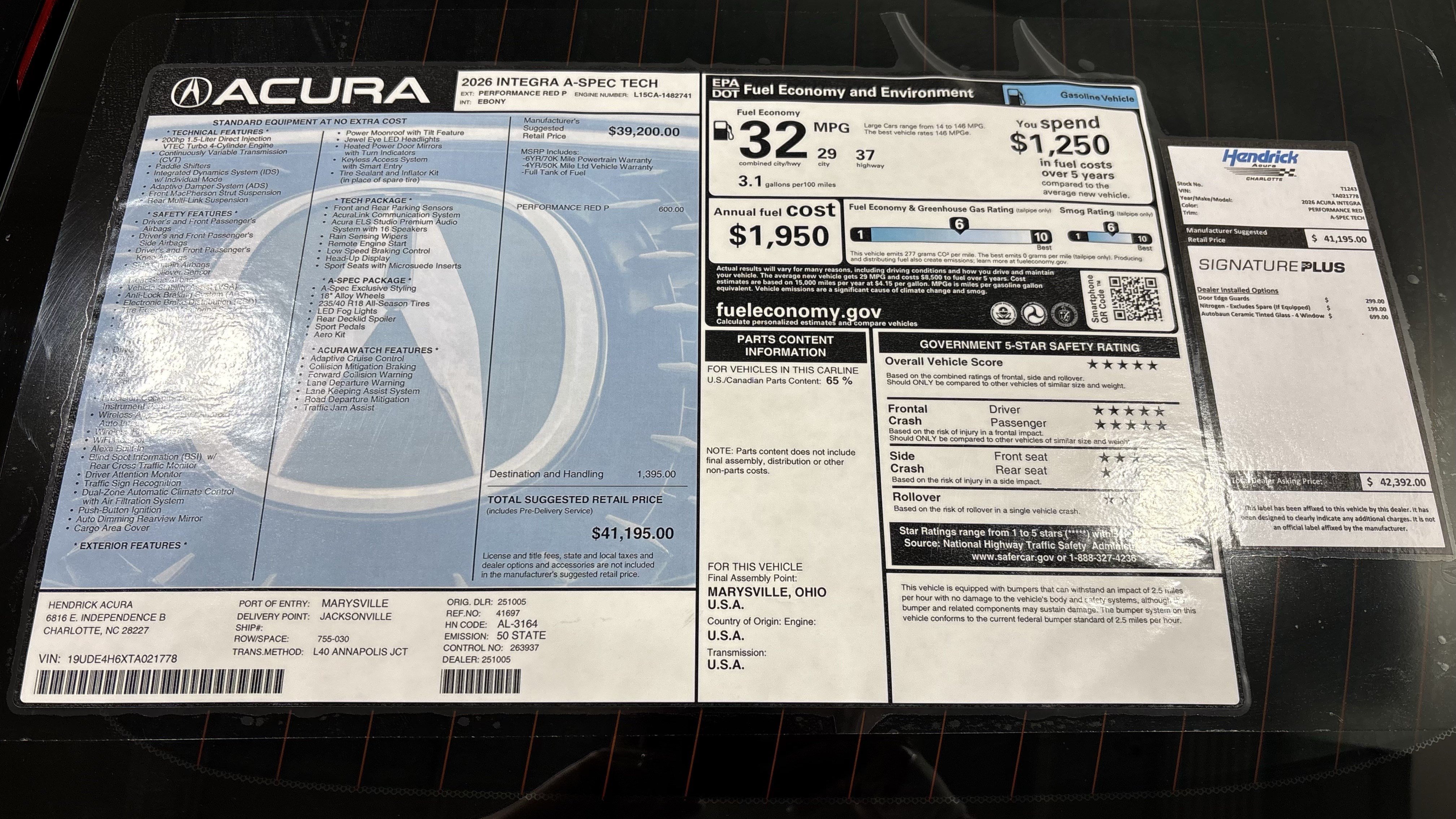 New 2026 Acura Integra A-Spec w/ Technology Package FWD image 33