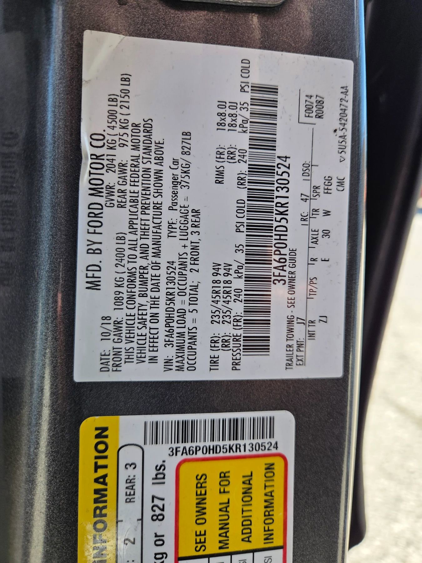 Used 2019 Ford Fusion SE w/ Equipment Group 151A image 12