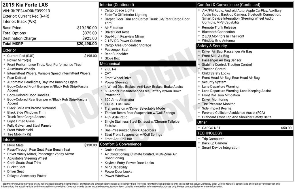 Used 2019 Kia Forte LXS FWD image 7