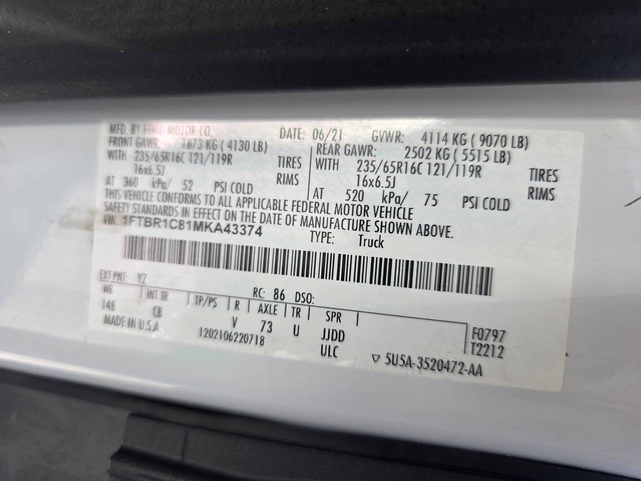 Used 2021 Ford Transit 250 Medium Roof w/ Load Area Protection Package RWD image 23