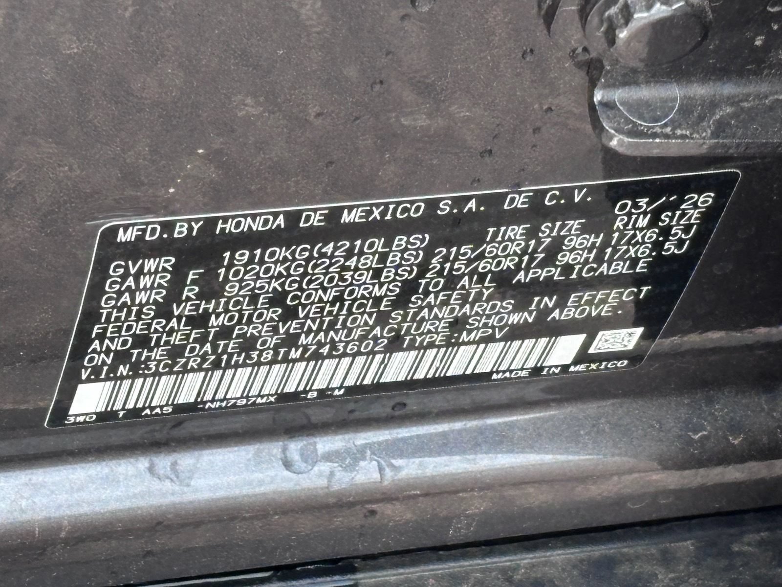 Certified 2026 Honda HR-V LX image 36