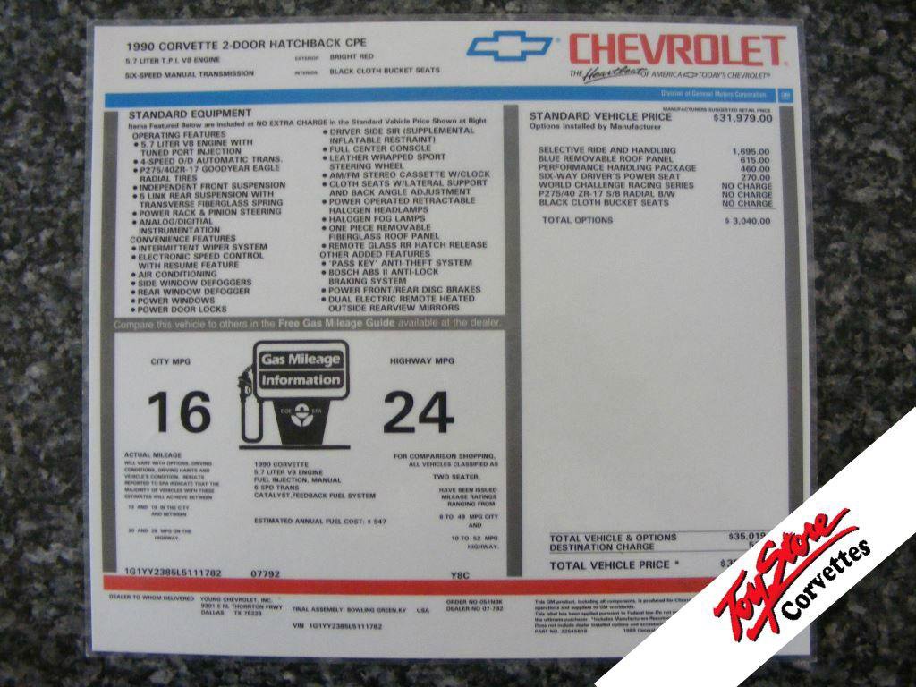 Used 1990 Chevrolet Corvette Coupe image 17