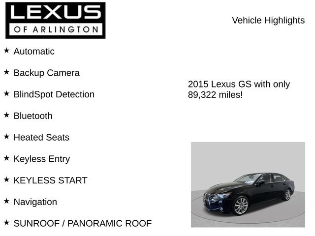 Used 2015 Lexus GS 350 w/ Premium Package RWD image 8