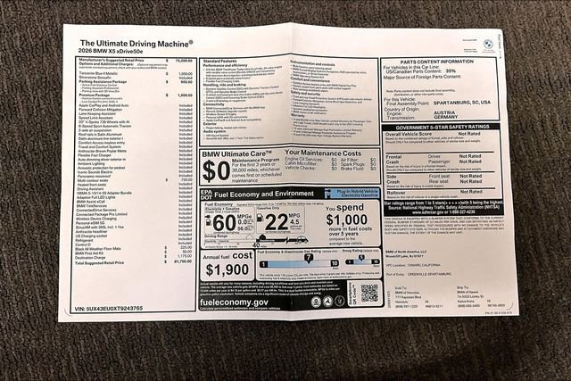 New 2026 BMW X5 xDrive50e w/ Premium Package image 14