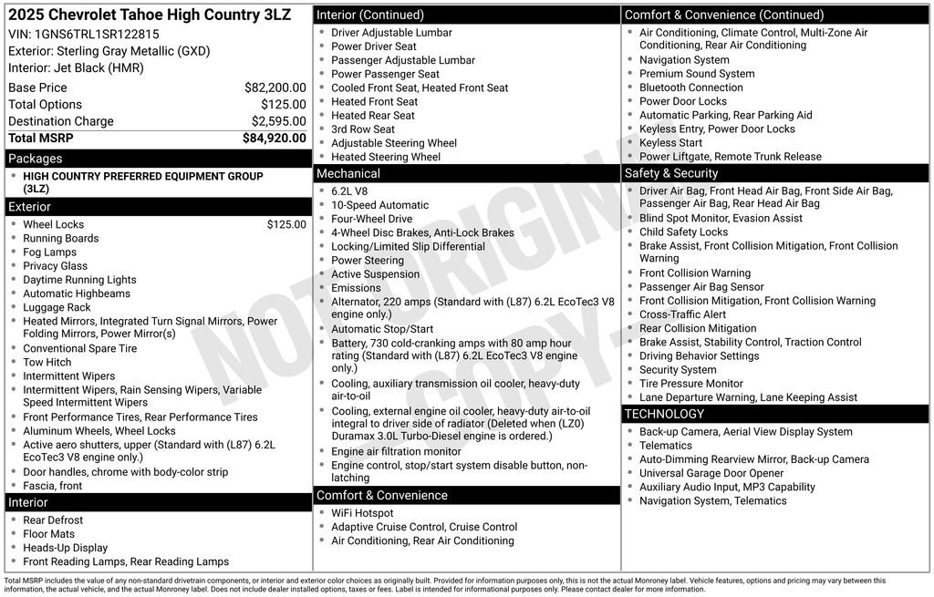 Used 2025 Chevrolet Tahoe High Country AWD/4WD image 29