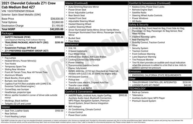 Used 2021 Chevrolet Colorado Z71 w/ Safety Package image 36