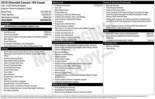 Used 2018 Chevrolet Camaro SS image 3