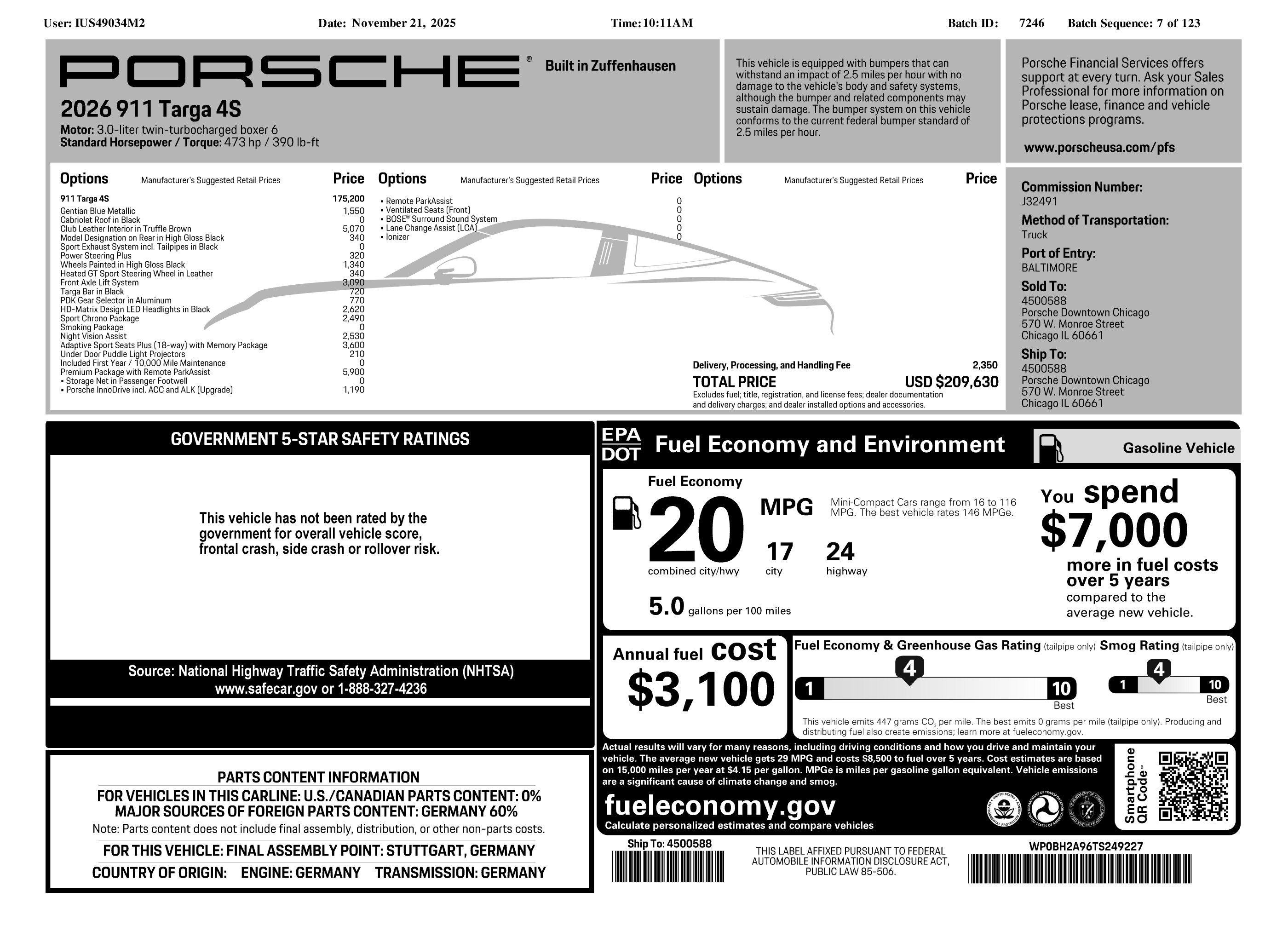 Certified 2026 Porsche 911 Targa 4S AWD/4WD image 32