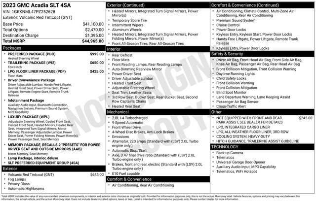 Used 2023 GMC Acadia SLT w/ Preferred Package FWD image 7