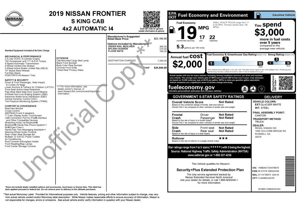 Used 2019 Nissan Frontier S image 7
