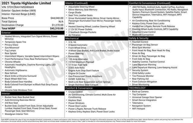 Used 2021 Toyota Highlander Limited FWD image 15