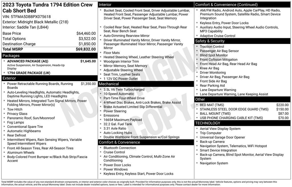 Used 2023 Toyota Tundra 1794 Edition w/ Advanced Package image 7