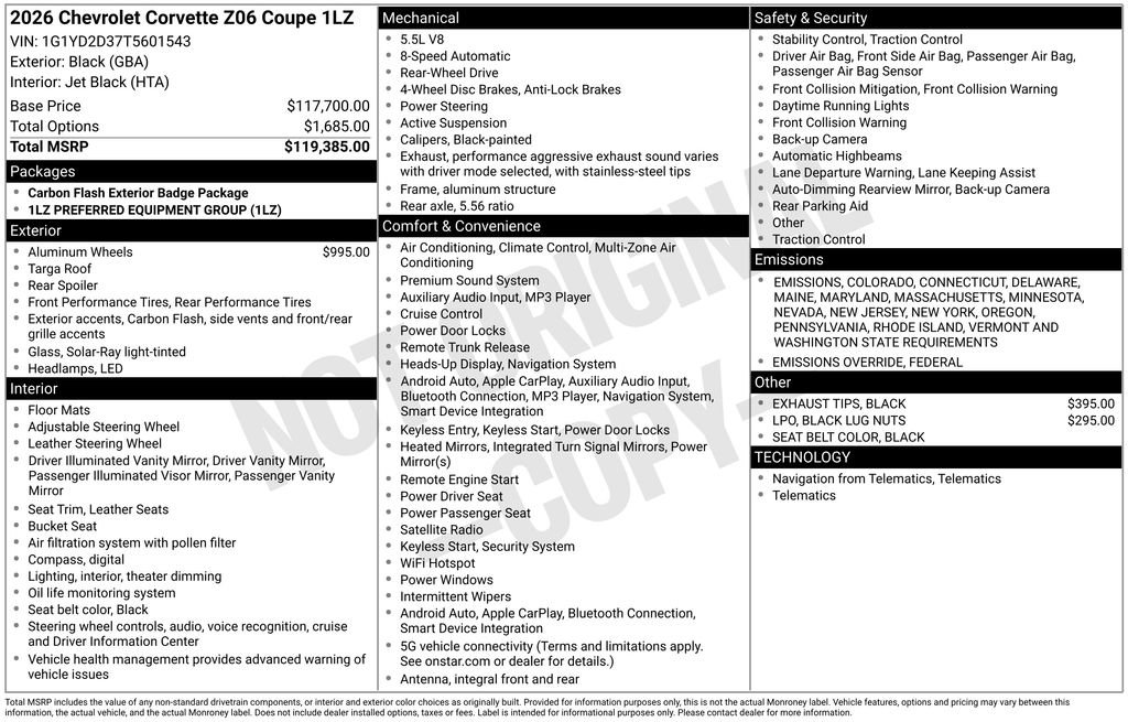 New 2026 Chevrolet Corvette Z06 image 4