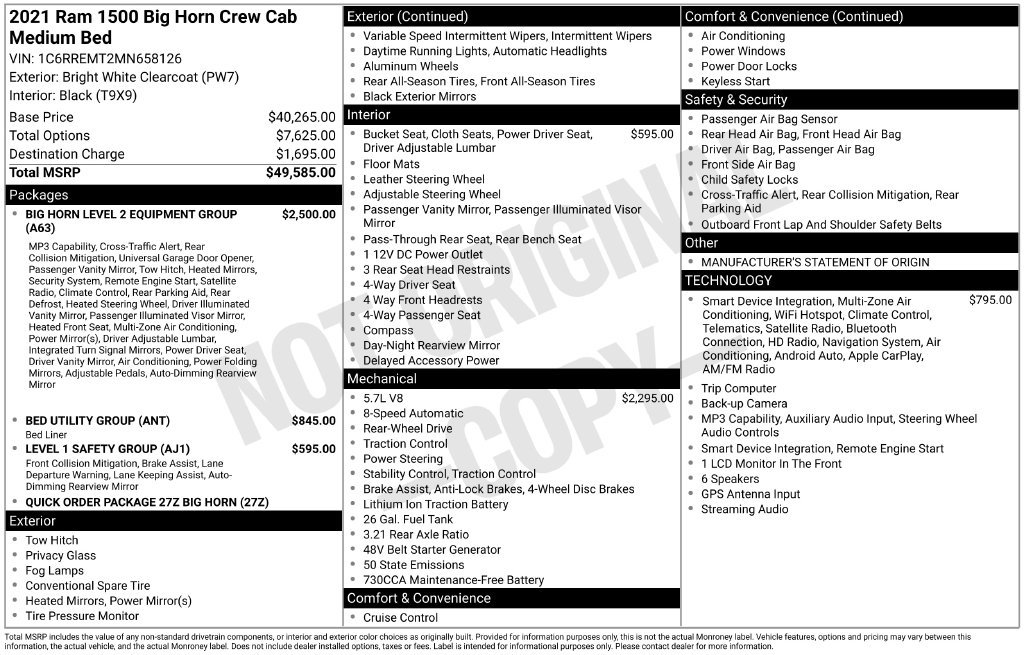 Certified 2021 RAM 1500 Big Horn RWD image 40